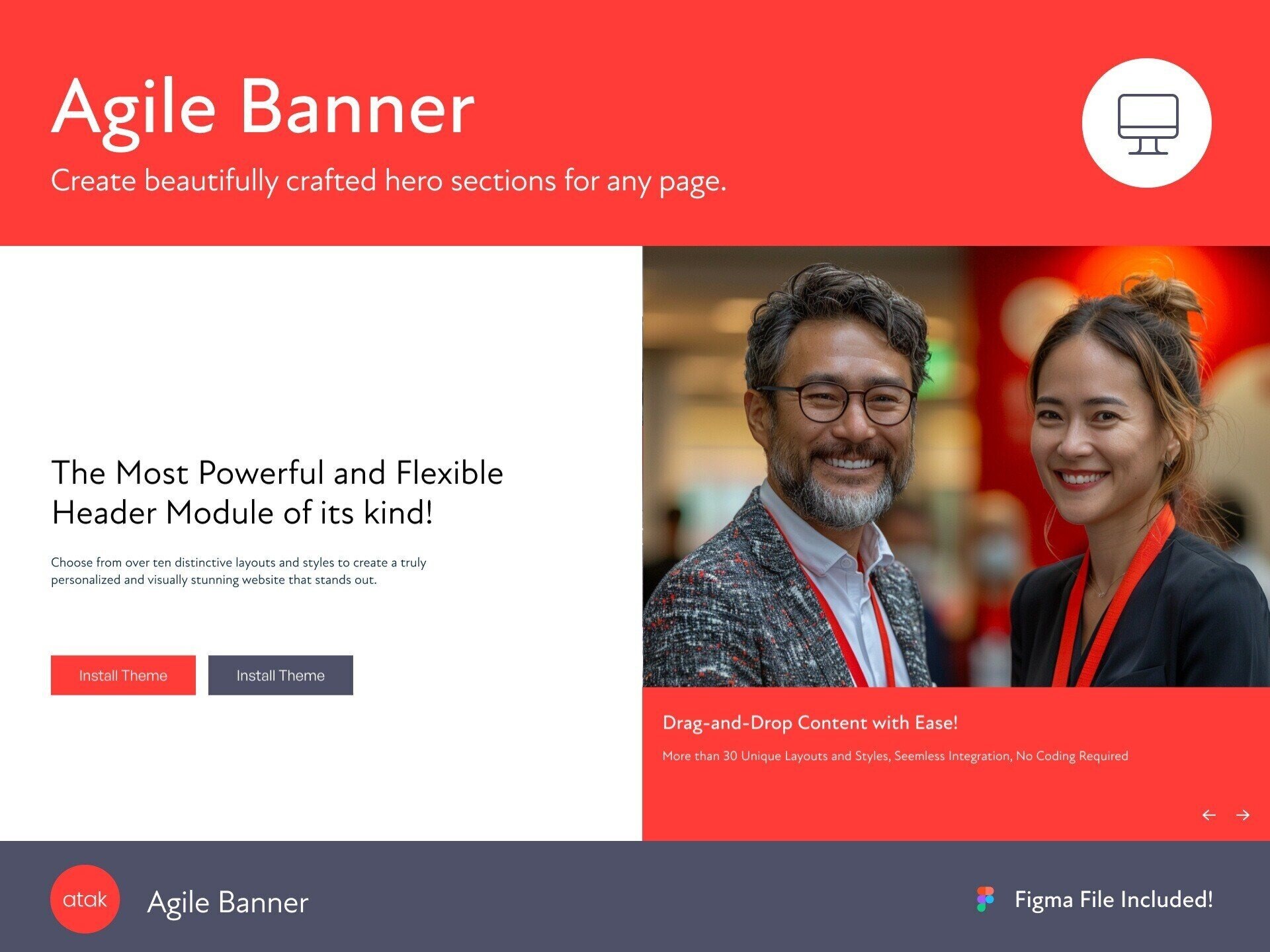 Create stunning hero banners with customizable layouts that captivate your audience—code-free.