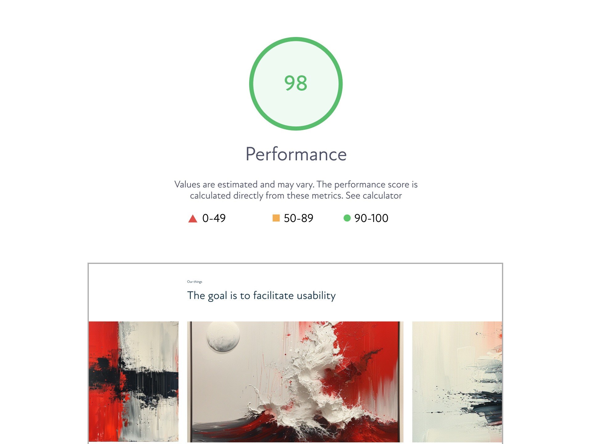 Optimized for Site Performance