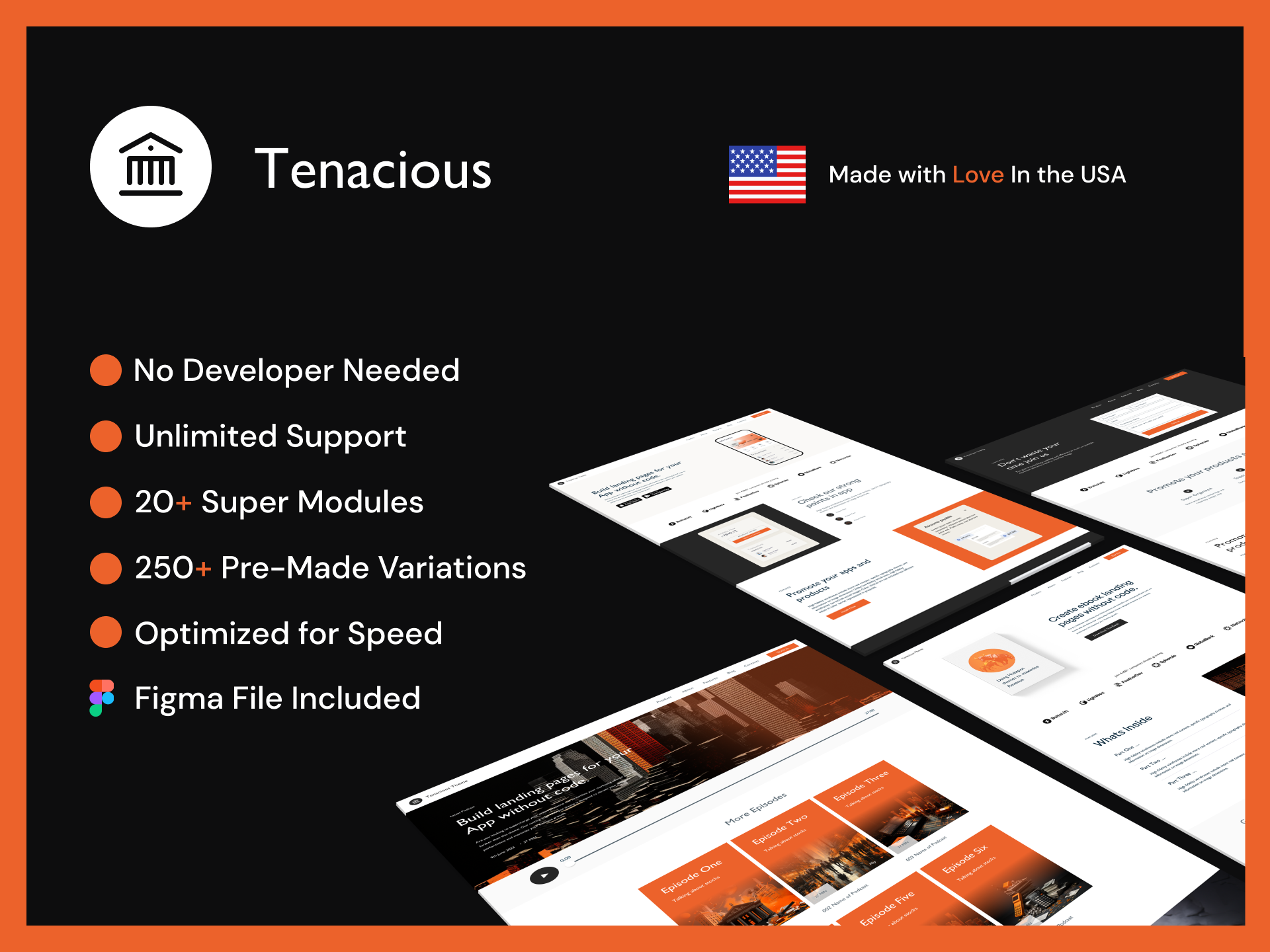 All website pages use variations from our super modules. These have been created as starting points.