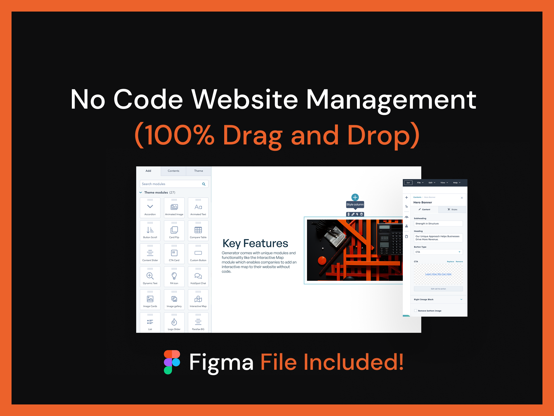 No Code Website Management (100% Drag and Drop)