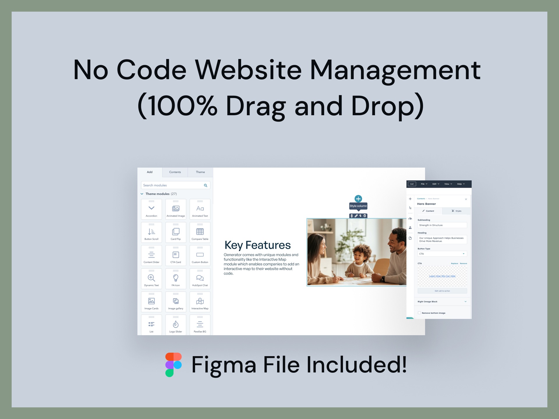 No Code Website Management (100% Drag and Drop)