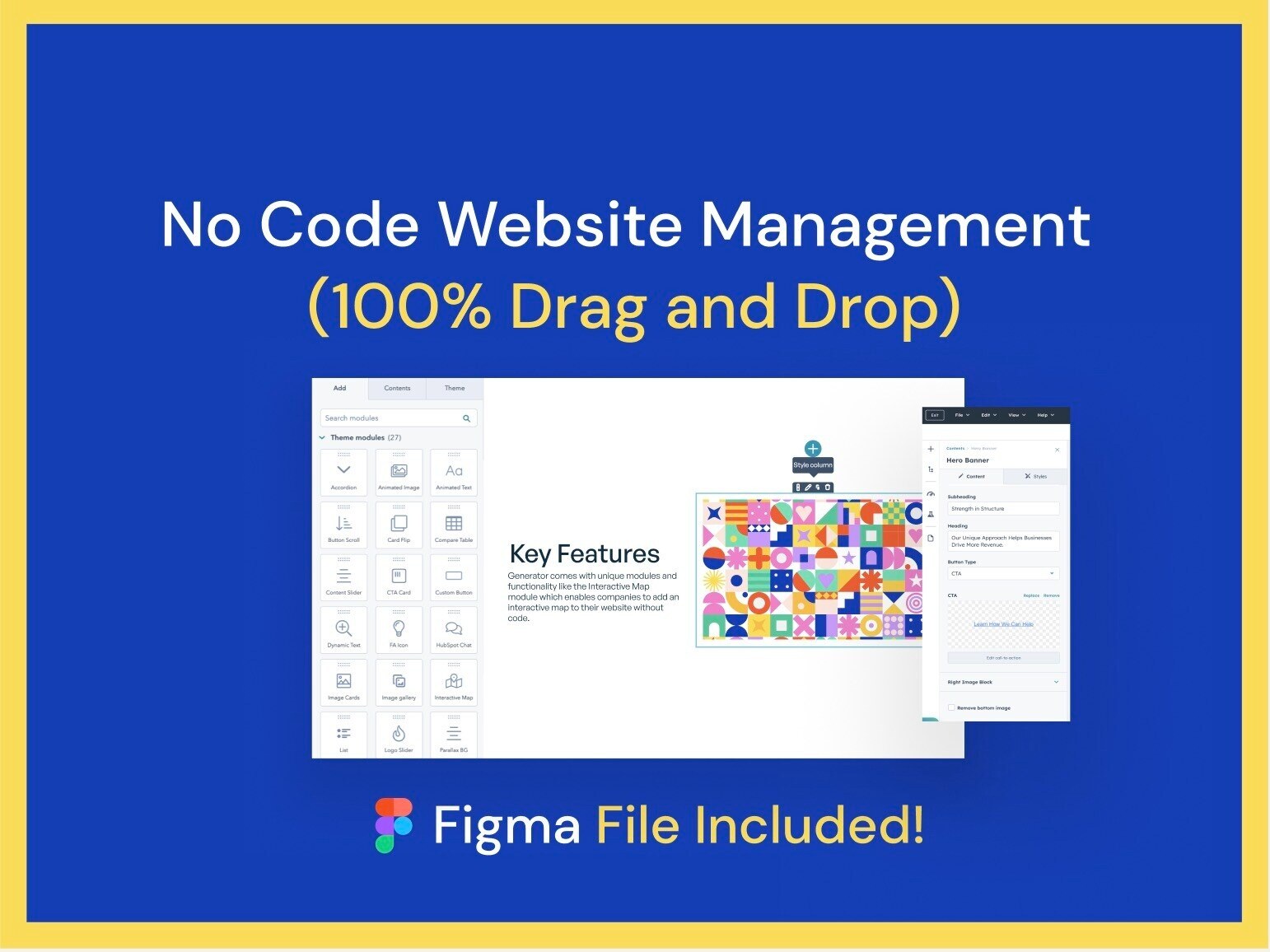 No Code Website Management (100% Drag and Drop)